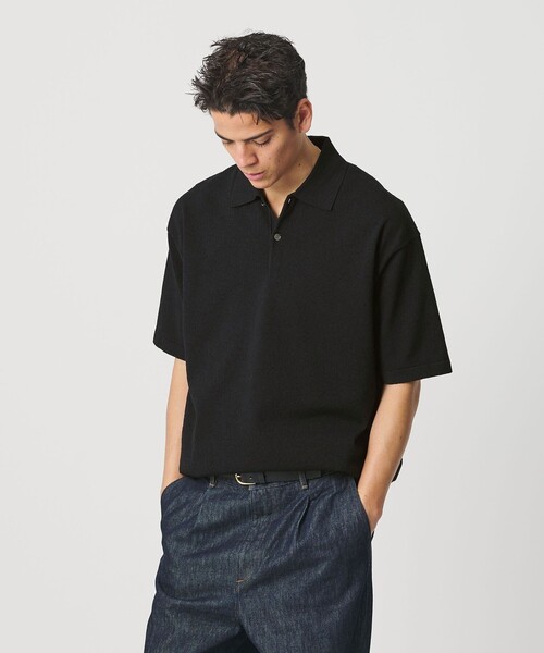 BEAUTY&YOUTH UNITED ARROWS（ビューティーアンドユースユナイテッドアローズ）の「KNITEE クリンプコットン ニット ポロシャツ ウォッシャブル（ポロシャツ・メンズ・ブラック/ナチュラル/ロイヤルブルー・XL/S/M/L）」の15枚目の写真
