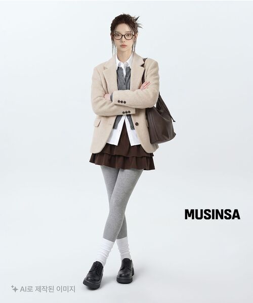 MUSINSA STANDARD WOMAN（ムシンサスタンダードウーマン）の「ウィメンズ18Wコーデュロイティアードミニスカート[ブラウン]（スカート・レディース・その他・X-SMALL/SMALL/MEDIUM/LARGE）」の5枚目の写真