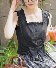 ◆ドロストノースリーブブラウス