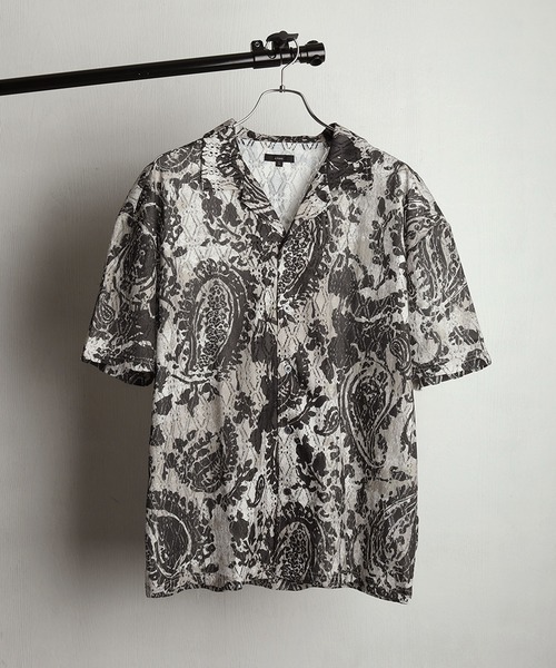 WESTSEA(ウエストシー)の「透かしレース 総柄 オープンカラー 半袖シャツ(シャツ/ブラウス・メンズ・グレー/ブラウン/ブラック/ベージュ/ブルー/ブラウン系その他・M/L)」の13枚目の写真
