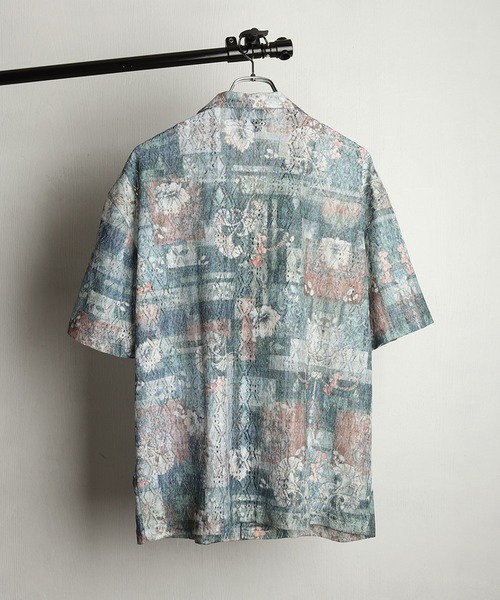 WESTSEA(ウエストシー)の「透かしレース 総柄 オープンカラー 半袖シャツ(シャツ/ブラウス・メンズ・グレー/ブラウン/ブラック/ベージュ/ブルー/ブラウン系その他・M/L)」の17枚目の写真