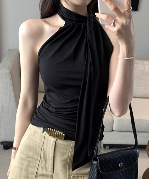deux amour(ドゥーザムール)の「ストール付きノースリトップス(その他トップス・レディース・ベージュ/ブラック・FREE)」の3枚目の写真