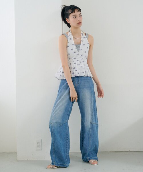 mystic（ミスティック）の「フラワーホルターブラウス（シャツ/ブラウス・レディース・ブラック/オフホワイト・FREE）」の8枚目の写真