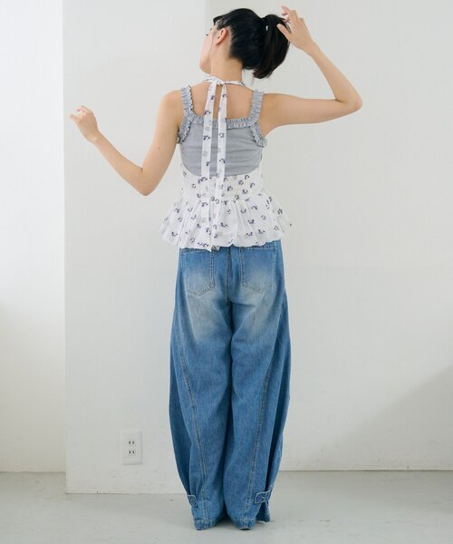 mystic（ミスティック）の「フラワーホルターブラウス（シャツ/ブラウス・レディース・ブラック/オフホワイト・FREE）」の10枚目の写真