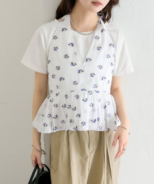 mystic（ミスティック）の「フラワーホルターブラウス（シャツ/ブラウス・レディース・ブラック/オフホワイト・FREE）」の13枚目の写真