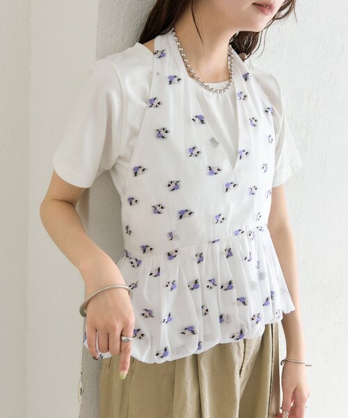 mystic（ミスティック）の「フラワーホルターブラウス（シャツ/ブラウス・レディース・ブラック/オフホワイト・FREE）」の14枚目の写真