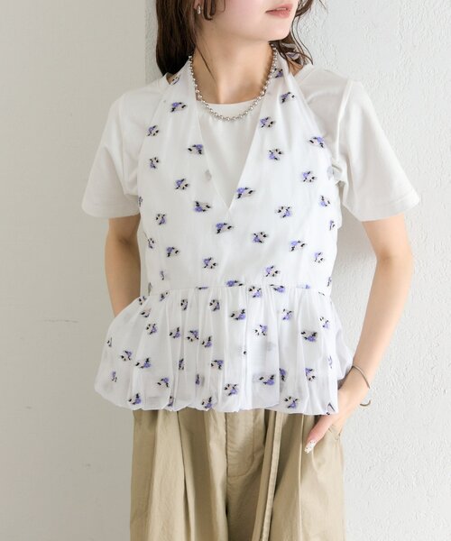 mystic（ミスティック）の「フラワーホルターブラウス（シャツ/ブラウス・レディース・ブラック/オフホワイト・FREE）」の15枚目の写真