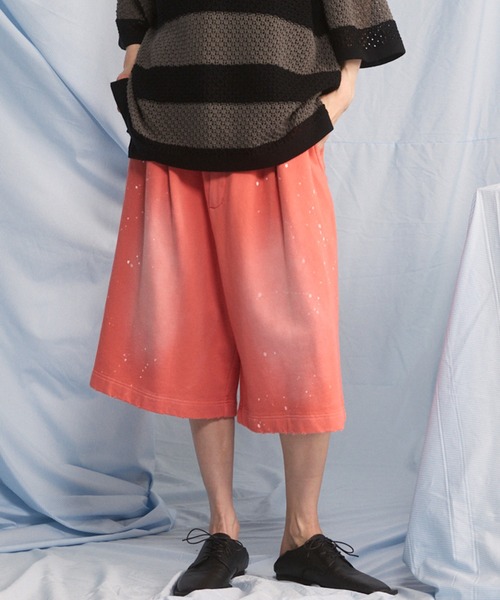 MAISON SPECIAL(メゾンスペシャル)の「《UNISEX》Destroy Damage Prime-Wide Sweat Shorts/デストロイダメージプライムワイドスウェットショーツ【MAISON SPECIAL/メゾンスペシャル】(スウェットパンツ・メンズ・パープル/ホワイト/ピンク/ブラック・0/1/2)」の4枚目の写真