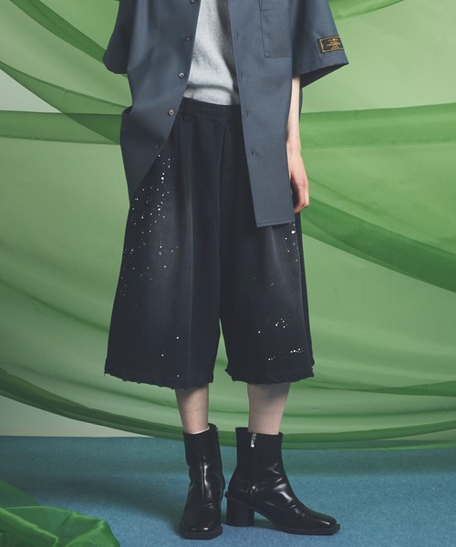 MAISON SPECIAL(メゾンスペシャル)の「《UNISEX》Destroy Damage Prime-Wide Sweat Shorts/デストロイダメージプライムワイドスウェットショーツ【MAISON SPECIAL/メゾンスペシャル】(スウェットパンツ・メンズ・パープル/ホワイト/ピンク/ブラック・0/1/2)」の1枚目の写真