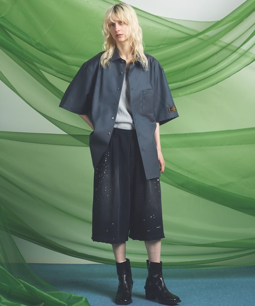 MAISON SPECIAL(メゾンスペシャル)の「《UNISEX》Destroy Damage Prime-Wide Sweat Shorts/デストロイダメージプライムワイドスウェットショーツ【MAISON SPECIAL/メゾンスペシャル】(スウェットパンツ・メンズ・パープル/ホワイト/ピンク/ブラック・0/1/2)」の7枚目の写真