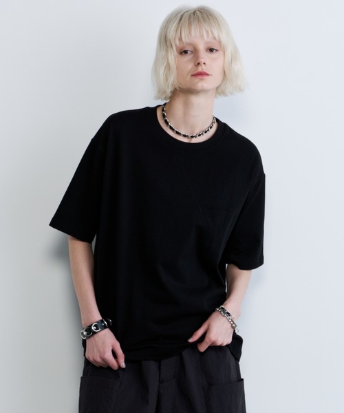 AIVER（アイバー）の「AIVER　30/2ウォッシュ天竺ガゼットポケットコンパクトS/S TEE（Tシャツ/カットソー・メンズ・ブラック/チャコールグレー/ホワイト・SMALL/MEDIUM/LARGE）」の3枚目の写真