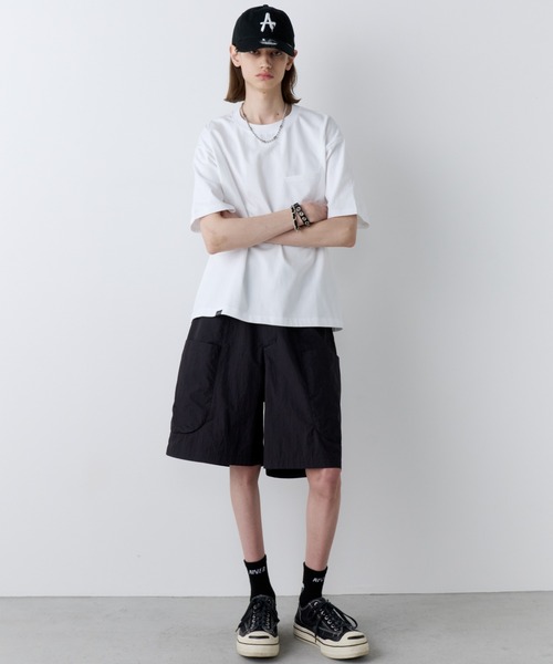 AIVER（アイバー）の「AIVER　30/2ウォッシュ天竺ガゼットポケットコンパクトS/S TEE（Tシャツ/カットソー・メンズ・ブラック/チャコールグレー/ホワイト・SMALL/MEDIUM/LARGE）」の19枚目の写真