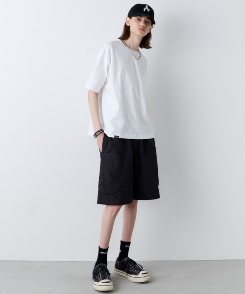 AIVER（アイバー）の「AIVER　30/2ウォッシュ天竺ガゼットポケットコンパクトS/S TEE（Tシャツ/カットソー・メンズ・ブラック/チャコールグレー/ホワイト・SMALL/MEDIUM/LARGE）」の18枚目の写真