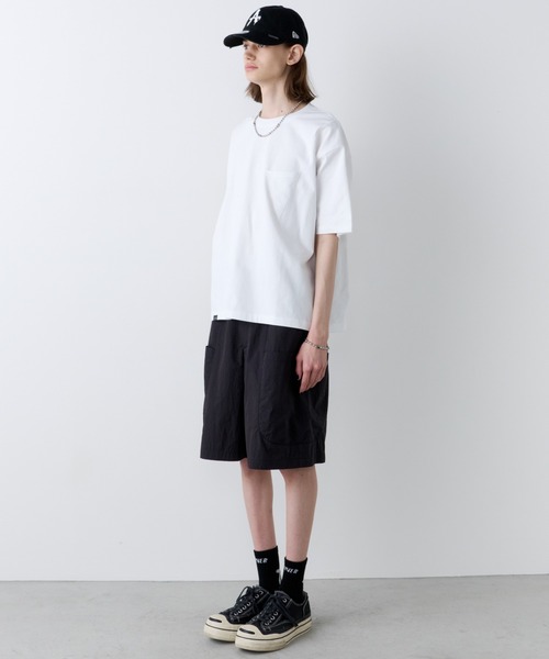 AIVER（アイバー）の「AIVER　30/2ウォッシュ天竺ガゼットポケットコンパクトS/S TEE（Tシャツ/カットソー・メンズ・ブラック/チャコールグレー/ホワイト・SMALL/MEDIUM/LARGE）」の13枚目の写真