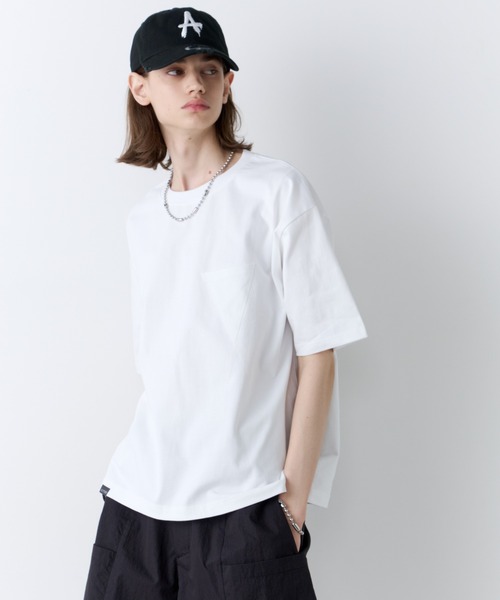 AIVER（アイバー）の「AIVER　30/2ウォッシュ天竺ガゼットポケットコンパクトS/S TEE（Tシャツ/カットソー・メンズ・ブラック/チャコールグレー/ホワイト・SMALL/MEDIUM/LARGE）」の21枚目の写真