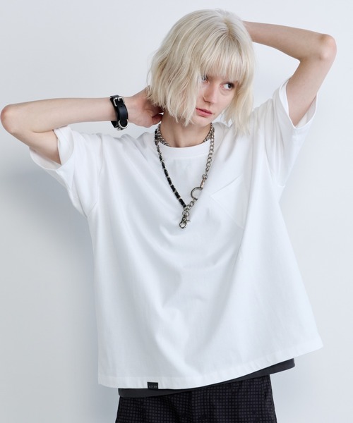 AIVER（アイバー）の「AIVER　30/2ウォッシュ天竺ガゼットポケットコンパクトS/S TEE（Tシャツ/カットソー・メンズ・ブラック/チャコールグレー/ホワイト・SMALL/MEDIUM/LARGE）」の10枚目の写真