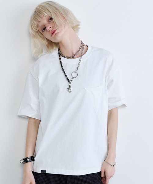 AIVER（アイバー）の「AIVER　30/2ウォッシュ天竺ガゼットポケットコンパクトS/S TEE（Tシャツ/カットソー・メンズ・ブラック/チャコールグレー/ホワイト・SMALL/MEDIUM/LARGE）」の9枚目の写真