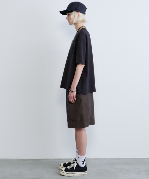 AIVER（アイバー）の「AIVER　30/2ウォッシュ天竺ガゼットポケットコンパクトS/S TEE（Tシャツ/カットソー・メンズ・ブラック/チャコールグレー/ホワイト・SMALL/MEDIUM/LARGE）」の4枚目の写真