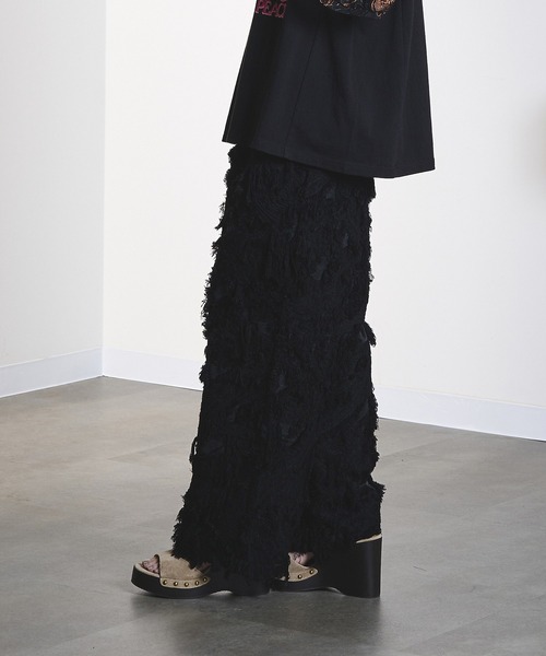 ROSE BUD(ローズバッド)の「(CREOLME)FRINGE JACQUARD PANTS(その他パンツ・レディース・ブラック/ベージュ・S/M)」の7枚目の写真