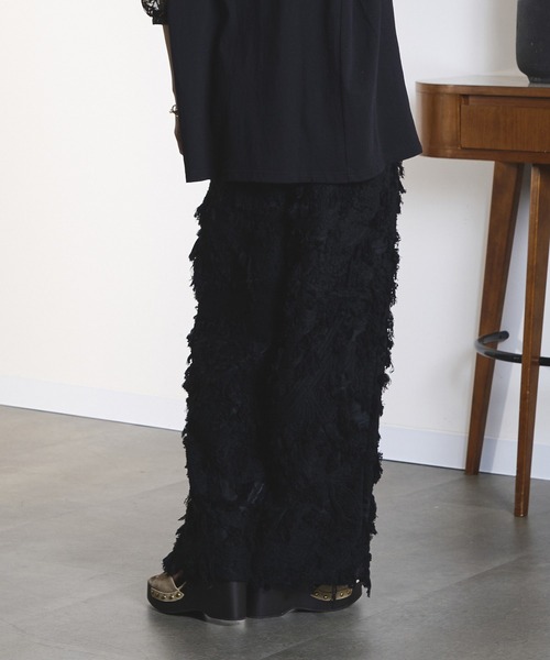 ROSE BUD(ローズバッド)の「(CREOLME)FRINGE JACQUARD PANTS(その他パンツ・レディース・ブラック/ベージュ・S/M)」の8枚目の写真