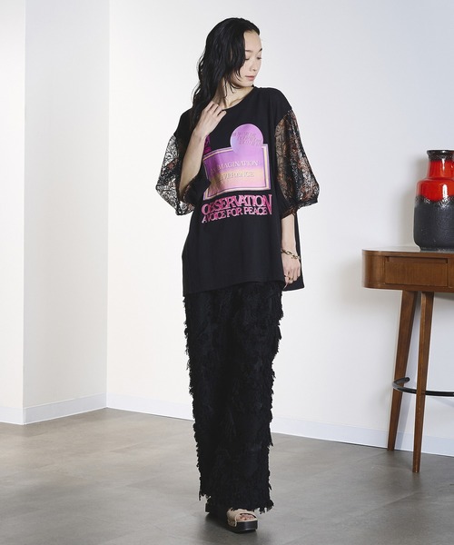 ROSE BUD(ローズバッド)の「(CREOLME)FRINGE JACQUARD PANTS(その他パンツ・レディース・ブラック/ベージュ・S/M)」の9枚目の写真