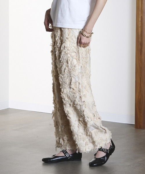 ROSE BUD(ローズバッド)の「(CREOLME)FRINGE JACQUARD PANTS(その他パンツ・レディース・ブラック/ベージュ・S/M)」の14枚目の写真