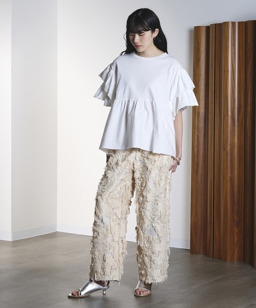 ROSE BUD(ローズバッド)の「(CREOLME)FRINGE JACQUARD PANTS(その他パンツ・レディース・ブラック/ベージュ・S/M)」の17枚目の写真