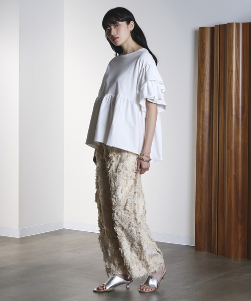 ROSE BUD(ローズバッド)の「(CREOLME)FRINGE JACQUARD PANTS(その他パンツ・レディース・ブラック/ベージュ・S/M)」の18枚目の写真