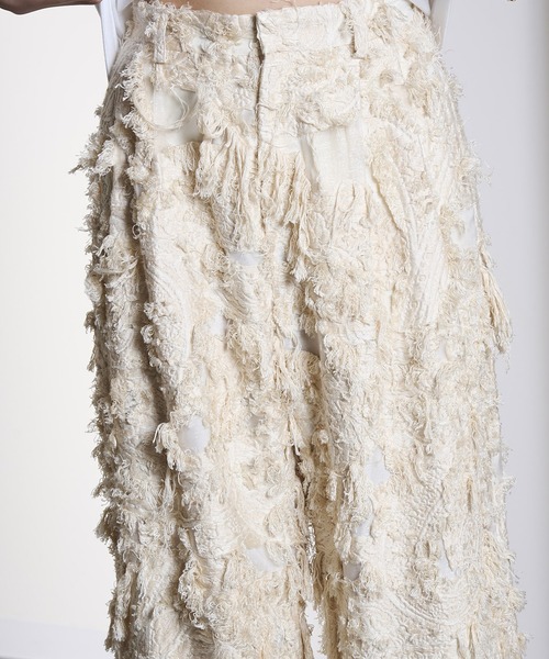 ROSE BUD(ローズバッド)の「(CREOLME)FRINGE JACQUARD PANTS(その他パンツ・レディース・ブラック/ベージュ・S/M)」の4枚目の写真