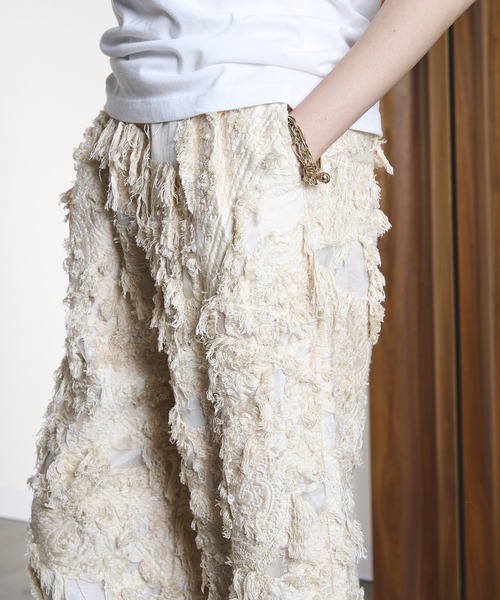 ROSE BUD(ローズバッド)の「(CREOLME)FRINGE JACQUARD PANTS(その他パンツ・レディース・ブラック/ベージュ・S/M)」の5枚目の写真