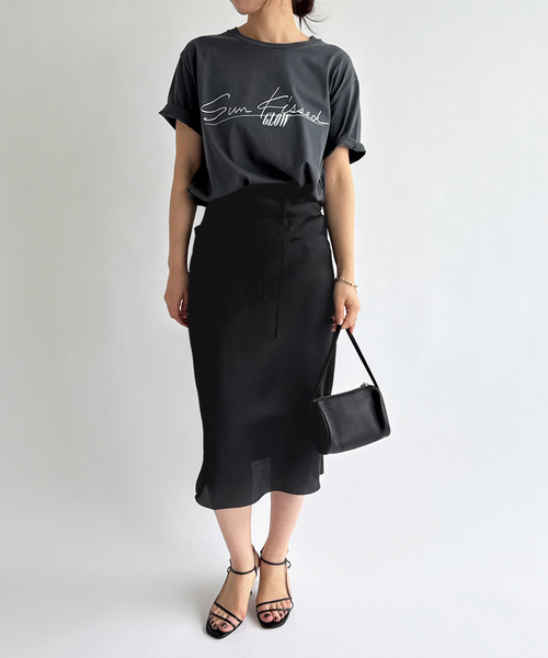 EDIT. FOR LULU（エディットフォールル）の「【GIA STUDIOS/ジア ストゥディオス】LANKY SILK SKIRT（スカート・レディース・ブラック・36/34）」の6枚目の写真