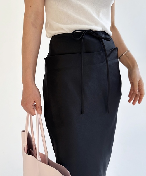 EDIT. FOR LULU（エディットフォールル）の「【GIA STUDIOS/ジア ストゥディオス】LANKY SILK SKIRT（スカート・レディース・ブラック・36/34）」の7枚目の写真