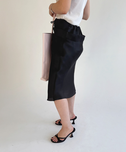 EDIT. FOR LULU（エディットフォールル）の「【GIA STUDIOS/ジア ストゥディオス】LANKY SILK SKIRT（スカート・レディース・ブラック・36/34）」の8枚目の写真