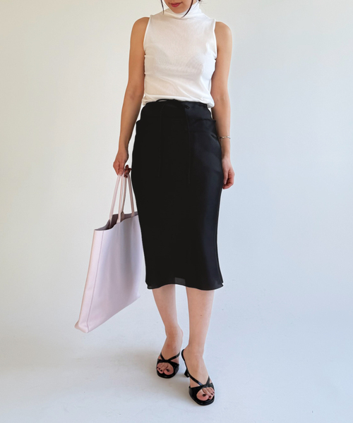 EDIT. FOR LULU（エディットフォールル）の「【GIA STUDIOS/ジア ストゥディオス】LANKY SILK SKIRT（スカート・レディース・ブラック・36/34）」の9枚目の写真