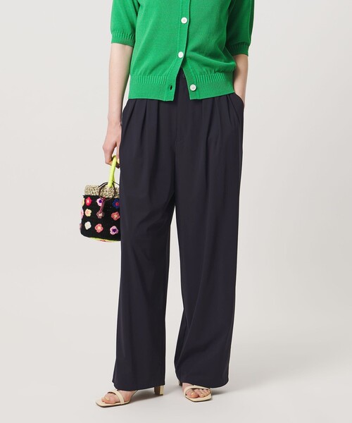 UNITED ARROWS(ユナイテッドアローズ)の「ジャージー タック ワイドパンツ ‐ウォッシャブル‐(スラックス・レディース・ターコイズブルー系/ブラック/ダークブラウン/ネイビー・38/36)」の5枚目の写真