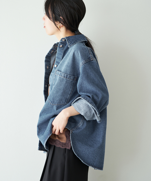 plage(プラージュ)の「PROTAGONISTA / プロタゴニスタ 別注 DENIM シャツ(シャツ/ブラウス・レディース・ネイビー・FREE)」の7枚目の写真