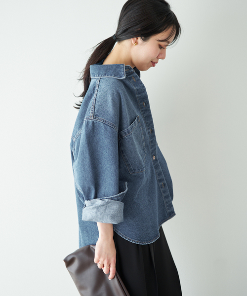 plage(プラージュ)の「PROTAGONISTA / プロタゴニスタ 別注 DENIM シャツ(シャツ/ブラウス・レディース・ネイビー・FREE)」の9枚目の写真