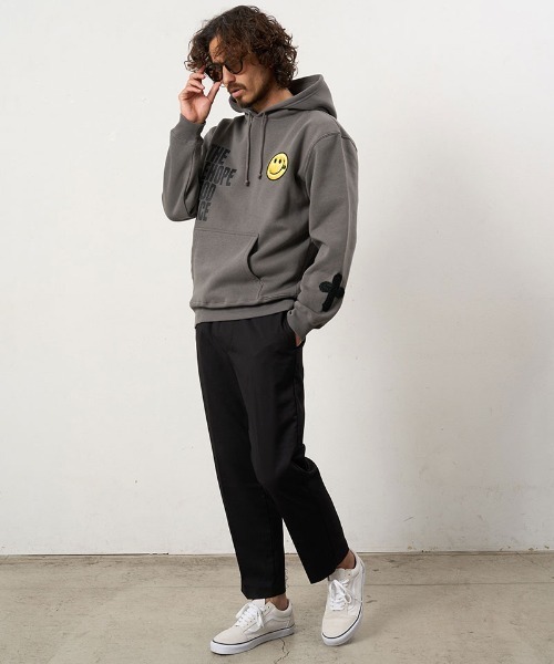 STUD MUFFIN(スタッドマフィン)の「mpa4118- T-C裏毛起毛 マルチエンブロイダリー プルパーカー(624-02921)(パーカー・メンズ・チャコールグレー/ブラック/ブラウン/ホワイト・4/3/2)」の12枚目の写真