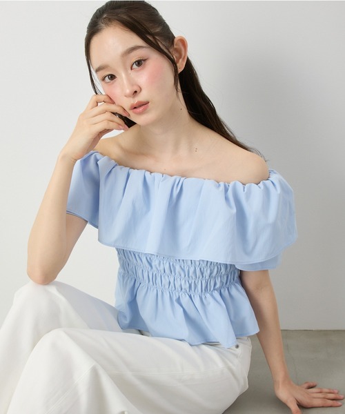 P.V.T（ピーブイティー）の「オフショルシャーリングPO（その他トップス・レディース・Black/LT.Blue/PINK/White・F）」の4枚目の写真