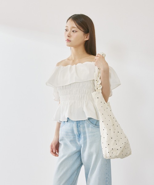 P.V.T（ピーブイティー）の「オフショルシャーリングPO（その他トップス・レディース・Black/LT.Blue/PINK/White・F）」の7枚目の写真