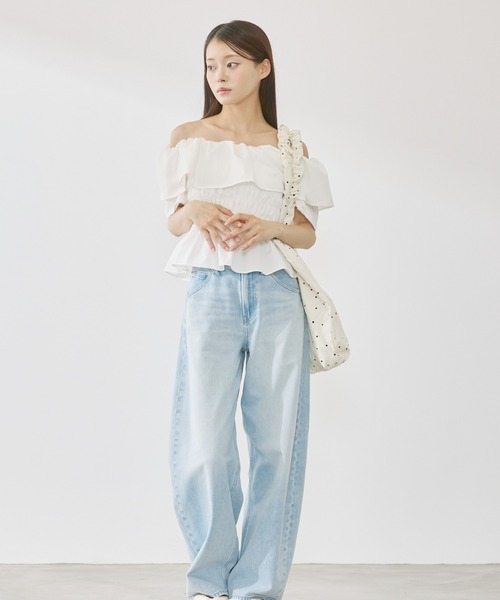 P.V.T（ピーブイティー）の「オフショルシャーリングPO（その他トップス・レディース・Black/LT.Blue/PINK/White・F）」の9枚目の写真