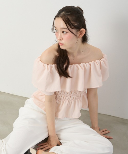 P.V.T（ピーブイティー）の「オフショルシャーリングPO（その他トップス・レディース・Black/LT.Blue/PINK/White・F）」の19枚目の写真