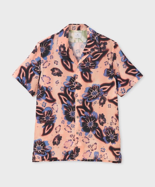 PS Paul Smith(ピーエスポールスミス)の「"Riso Floral" 半袖シャツ / 162306 695U(シャツ/ブラウス・メンズ・ライトグリーン/マスタード・SMALL/X-LARGE/LARGE/MEDIUM)」の1枚目の写真