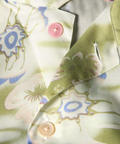 PS Paul Smith(ピーエスポールスミス)の「"Riso Floral" 半袖シャツ / 162306 695U(シャツ/ブラウス・メンズ・ライトグリーン/マスタード・SMALL/X-LARGE/LARGE/MEDIUM)」の7枚目の写真