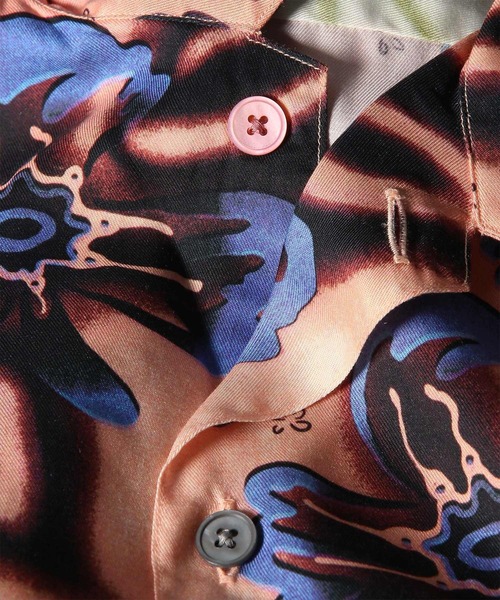 PS Paul Smith(ピーエスポールスミス)の「"Riso Floral" 半袖シャツ / 162306 695U(シャツ/ブラウス・メンズ・ライトグリーン/マスタード・SMALL/X-LARGE/LARGE/MEDIUM)」の4枚目の写真