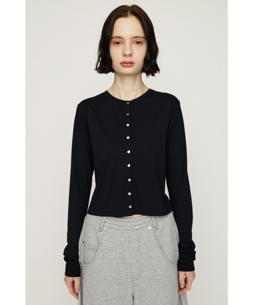 SLY（スライ）の「UV CUT CREWNECK C/D ユーブイカットクルーネックカーディガン 春服 夏服（カーディガン/ボレロ・レディース・クリアレッド/杢グレー/ブラック・FREE）」の4枚目の写真