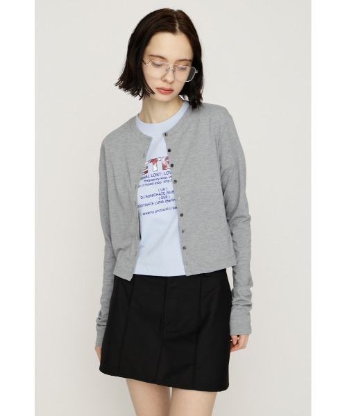 SLY（スライ）の「UV CUT CREWNECK C/D ユーブイカットクルーネックカーディガン 春服 夏服（カーディガン/ボレロ・レディース・クリアレッド/杢グレー/ブラック・FREE）」の5枚目の写真