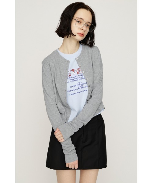 SLY（スライ）の「UV CUT CREWNECK C/D ユーブイカットクルーネックカーディガン 春服 夏服（カーディガン/ボレロ・レディース・クリアレッド/杢グレー/ブラック・FREE）」の7枚目の写真