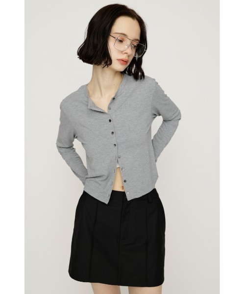 SLY（スライ）の「UV CUT CREWNECK C/D ユーブイカットクルーネックカーディガン 春服 夏服（カーディガン/ボレロ・レディース・クリアレッド/杢グレー/ブラック・FREE）」の8枚目の写真