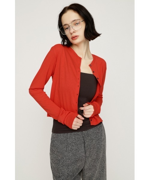 SLY（スライ）の「UV CUT CREWNECK C/D ユーブイカットクルーネックカーディガン 春服 夏服（カーディガン/ボレロ・レディース・クリアレッド/杢グレー/ブラック・FREE）」の15枚目の写真